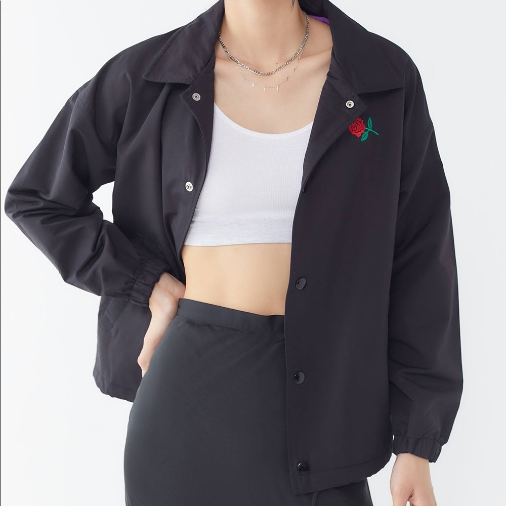 X-girl Rose Embroidered Coach Jacket